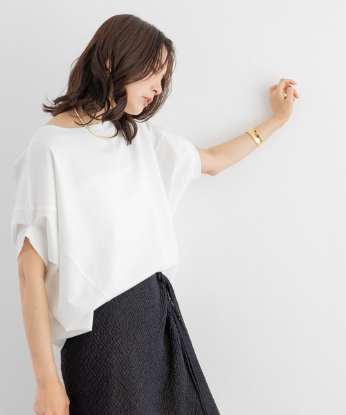 BARNYARDSTORM（バンヤードストーム）の「【『BABALOG』YouTubeご紹介アイテム】BARNYARDSTORM / トリコットターンバックTシャツ（Tシャツ/カットソー・レディース・ブラウン/ホワイト/チャコールグレー・S/M）」の8枚目の写真