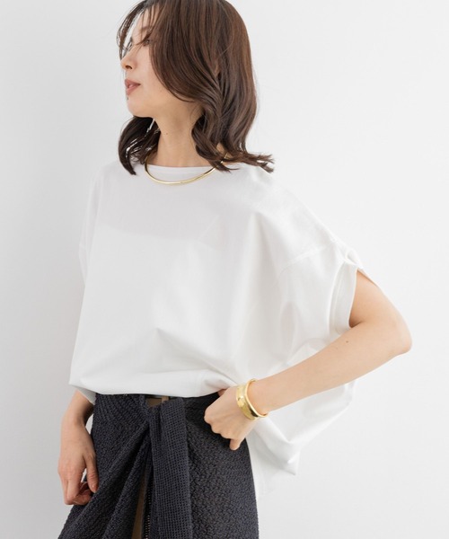 BARNYARDSTORM（バンヤードストーム）の「【『BABALOG』YouTubeご紹介アイテム】BARNYARDSTORM / トリコットターンバックTシャツ（Tシャツ/カットソー・レディース・ブラウン/ホワイト/チャコールグレー・S/M）」の9枚目の写真