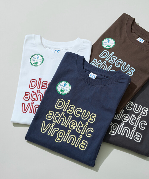 FREAK'S STORE（フリークスストア）の「限定展開 DISCUS ATHLETIC × FREAK'S STORE/ディスカスアスレチック 別注 ロゴ 半袖 Tシャツ（Tシャツ/カットソー・レディース・ブラック/オフホワイト/ネイビー/ブラウン・ﾌﾘ-）」の4枚目の写真
