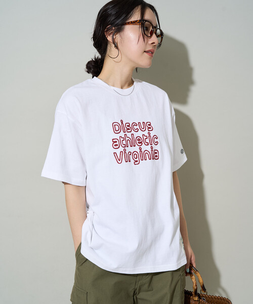 FREAK'S STORE（フリークスストア）の「限定展開 DISCUS ATHLETIC × FREAK'S STORE/ディスカスアスレチック 別注 ロゴ 半袖 Tシャツ（Tシャツ/カットソー・レディース・ブラック/オフホワイト/ネイビー/ブラウン・ﾌﾘ-）」の14枚目の写真