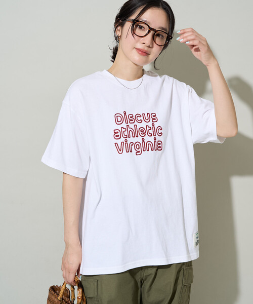 FREAK'S STORE（フリークスストア）の「限定展開 DISCUS ATHLETIC × FREAK'S STORE/ディスカスアスレチック 別注 ロゴ 半袖 Tシャツ（Tシャツ/カットソー・レディース・ブラック/オフホワイト/ネイビー/ブラウン・ﾌﾘ-）」の15枚目の写真