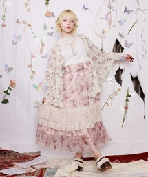 myu:loret（ミュウロレット）の「フラワーレースティアードスカート（スカート）」