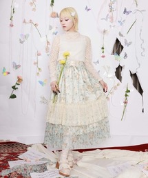 myu:loret（ミュウロレット）の「フラワーレースティアードスカート（スカート）」