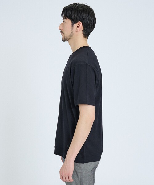 ABAHOUSE GRAY（アバハウスグレイ）の「【メリノウール100％】 ハイゲージニット Tシャツ（Tシャツ/カットソー・メンズ・ネイビー/ブラック/グレー・46/50/48）」の6枚目の写真