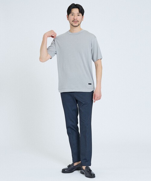 ABAHOUSE GRAY（アバハウスグレイ）の「【メリノウール100％】 ハイゲージニット Tシャツ（Tシャツ/カットソー・メンズ・ネイビー/ブラック/グレー・46/50/48）」の13枚目の写真