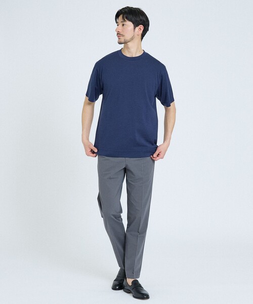ABAHOUSE GRAY（アバハウスグレイ）の「【メリノウール100％】 ハイゲージニット Tシャツ（Tシャツ/カットソー・メンズ・ネイビー/ブラック/グレー・46/50/48）」の16枚目の写真