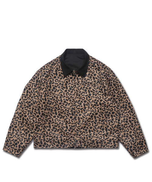 ROCKPSYCHO(ロックサイコ)の「レオパードクロップワークジャケットブラウン(デニムジャケット・メンズ・ブラック・MEDIUM/LARGE)」の1枚目の写真