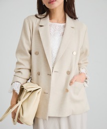 COHINA（コヒナ）の「リネンライクゴールドボタンダブルジャケット 【低身長・小柄女性】（テーラードジャケット）」