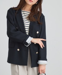 COHINA（コヒナ）の「リネンライクゴールドボタンダブルジャケット 【低身長・小柄女性】（テーラードジャケット）」