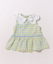 apres les cours | カラーストライプ・ギンガムスカラップハート衿チュニック(その他トップス)