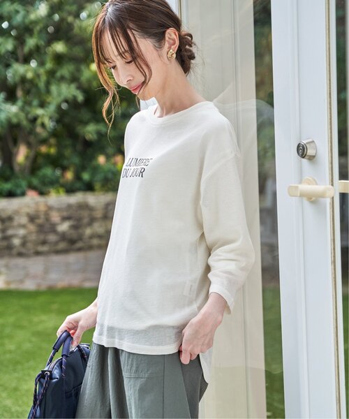 ikka(イッカ)の「【雑誌InRed5月号掲載】シア−ロゴプリント 7分袖プルオーバーセット【2点セット】(Tシャツ/カットソー・レディース・オフホワイト/ライトグレー/ベージュ/チャコール・M/L/S)」の11枚目の写真