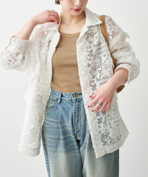 《一部店舗+WEB限定》LAYAS/レイヤーズ レースシャツジャケット