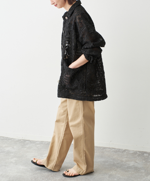 Spick & Span(スピックアンドスパン)の「《一部店舗+WEB限定》LAYAS/レイヤーズ レースシャツジャケット(その他アウター・レディース・ホワイト/ブラック・FREE)」の3枚目の写真