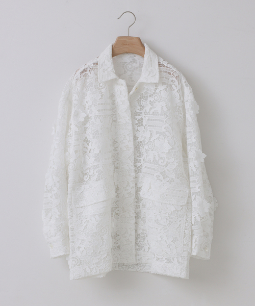 Spick & Span(スピックアンドスパン)の「《一部店舗+WEB限定》LAYAS/レイヤーズ レースシャツジャケット(その他アウター・レディース・ホワイト/ブラック・FREE)」の12枚目の写真