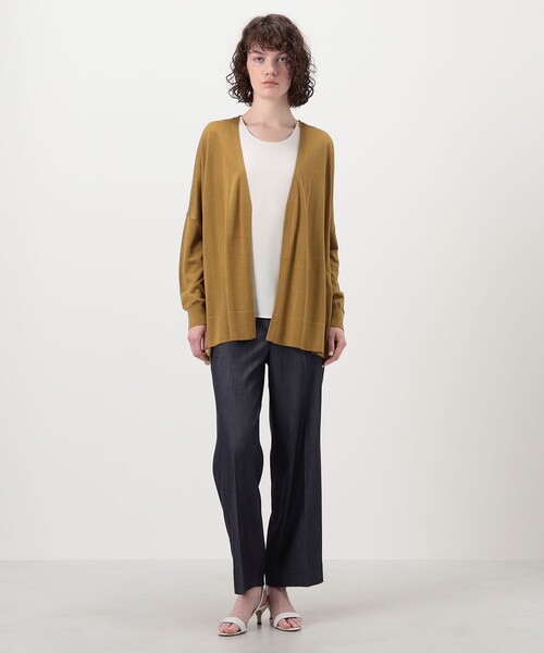 BALLSEY(ボールジィ)の「エヴァーシルク ワイドカーディガン(カーディガン/ボレロ・レディース・キャメル/ブラック/ライトベージュ・S)」の4枚目の写真
