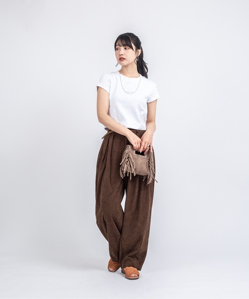 AULENTTI（オウレンティ）の「【AULENTTI/オウレンティ】フリンジ　ミニショルダーバッグ　スエード（ショルダーバッグ・レディース・ベージュ系その他/ダークブラウン・FREE）」の18枚目の写真