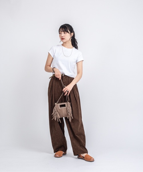 AULENTTI（オウレンティ）の「【AULENTTI/オウレンティ】フリンジ　ミニショルダーバッグ　スエード（ショルダーバッグ・レディース・ベージュ系その他/ダークブラウン・FREE）」の17枚目の写真