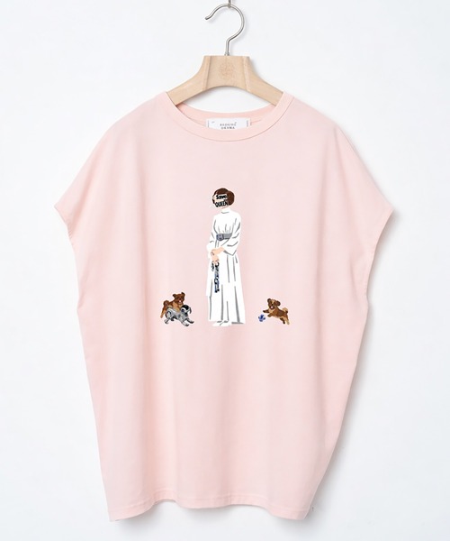 bedsidedrama（ベットサイドドラマ）の「DOG SAVE THE QUEEN Dress Tee（Tシャツ/カットソー・レディース・ピンク/ホワイト/ブラック・1）」の3枚目の写真