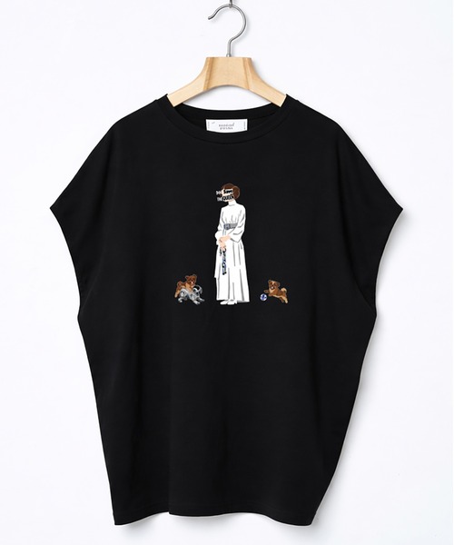 bedsidedrama（ベットサイドドラマ）の「DOG SAVE THE QUEEN Dress Tee（Tシャツ/カットソー・レディース・ピンク/ホワイト/ブラック・1）」の2枚目の写真