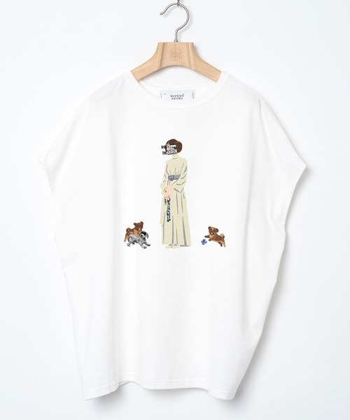 bedsidedrama（ベットサイドドラマ）の「DOG SAVE THE QUEEN Dress Tee（Tシャツ/カットソー・レディース・ピンク/ホワイト/ブラック・1）」の7枚目の写真