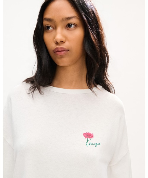 KENZO(ケンゾー)の「'KENZO Tulip' ロング スリーブ リラックス Tシャツ イン コットン(Tシャツ/カットソー・レディース・ホワイト系その他・MEDIUM/SMALL/X-SMALL)」の1枚目の写真