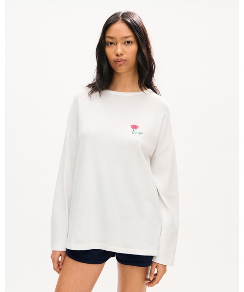 KENZO(ケンゾー)の「'KENZO Tulip' ロング スリーブ リラックス Tシャツ イン コットン(Tシャツ/カットソー・レディース・ホワイト系その他・MEDIUM/SMALL/X-SMALL)」の3枚目の写真
