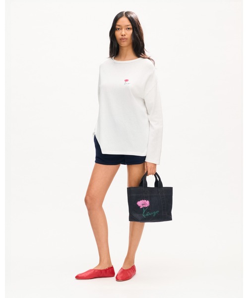 KENZO(ケンゾー)の「'KENZO Tulip' ロング スリーブ リラックス Tシャツ イン コットン(Tシャツ/カットソー・レディース・ホワイト系その他・MEDIUM/SMALL/X-SMALL)」の4枚目の写真