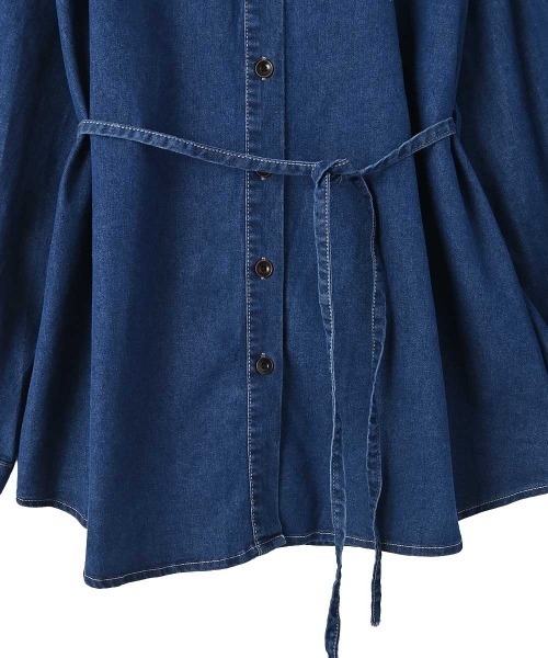 marjour(マージュール)の「DRAPE DENIM SHIRT TUNIC(シャツ/ブラウス・レディース・インディゴブルー/ブルー・M)」の19枚目の写真