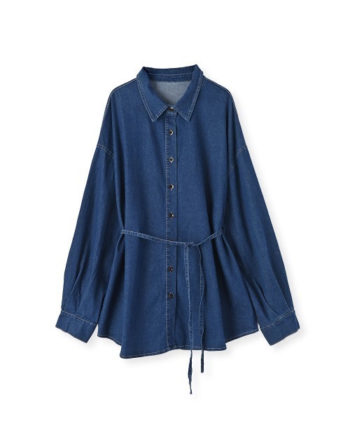 marjour(マージュール)の「DRAPE DENIM SHIRT TUNIC(シャツ/ブラウス・レディース・インディゴブルー/ブルー・M)」の12枚目の写真