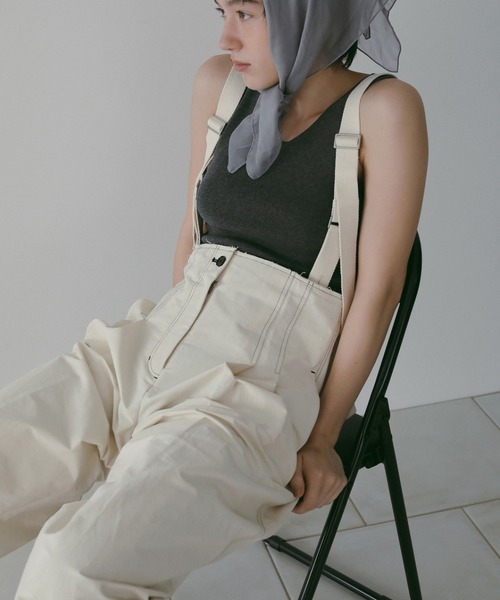 anuke(アンヌーク)の「Suspenders Wide Pants(その他パンツ・レディース・アイボリー/ブラック・36inch/38inch)」の8枚目の写真