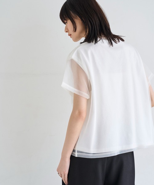 meilmada(メイルマダ)の「2点SET チュールレイヤードTシャツ(Tシャツ/カットソー・レディース・ホワイト/ブラック・FREE)」の8枚目の写真