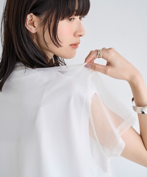 meilmada(メイルマダ)の「2点SET チュールレイヤードTシャツ(Tシャツ/カットソー・レディース・ホワイト/ブラック・FREE)」の9枚目の写真