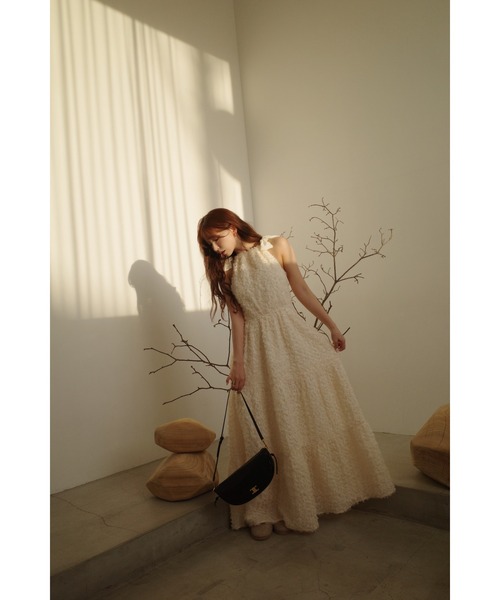 MISTREASS（ミストレアス）の「SHAGGY JACUARD LONG DRESS（ワンピース・レディース・ブラック/アイボリー・FREE）」の7枚目の写真
