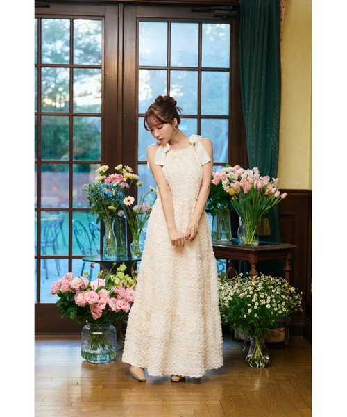 MISTREASS（ミストレアス）の「SHAGGY JACUARD LONG DRESS（ワンピース・レディース・ブラック/アイボリー・FREE）」の4枚目の写真