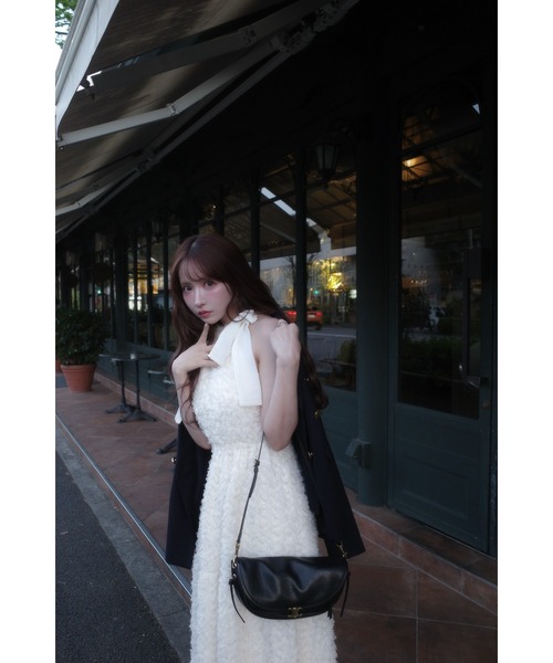 MISTREASS（ミストレアス）の「SHAGGY JACUARD LONG DRESS（ワンピース・レディース・ブラック/アイボリー・FREE）」の11枚目の写真