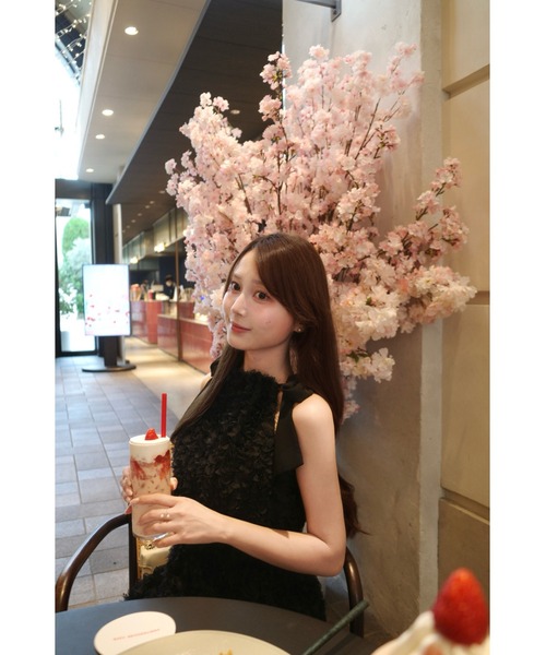 MISTREASS（ミストレアス）の「SHAGGY JACUARD LONG DRESS（ワンピース・レディース・ブラック/アイボリー・FREE）」の13枚目の写真
