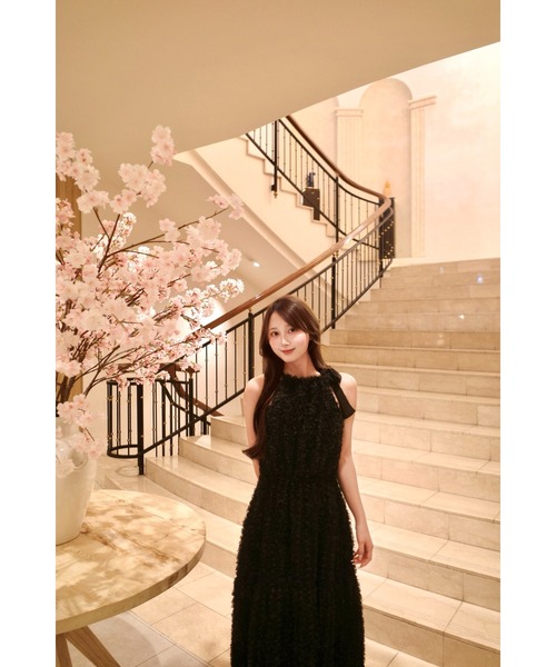 MISTREASS（ミストレアス）の「SHAGGY JACUARD LONG DRESS（ワンピース・レディース・ブラック/アイボリー・FREE）」の14枚目の写真