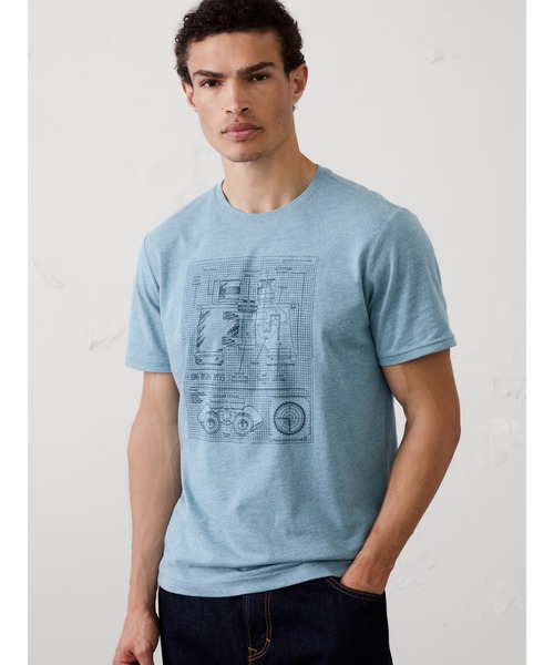 BANANA REPUBLIC FACTORY STORE(バナナリパブリック ファクトリーストア)の「BANANA REPUBLIC FACTORY STORE グラフィック Tシャツ(Tシャツ/カットソー・メンズ・アイボリー/ブルー・XL/L/M/S)」の2枚目の写真