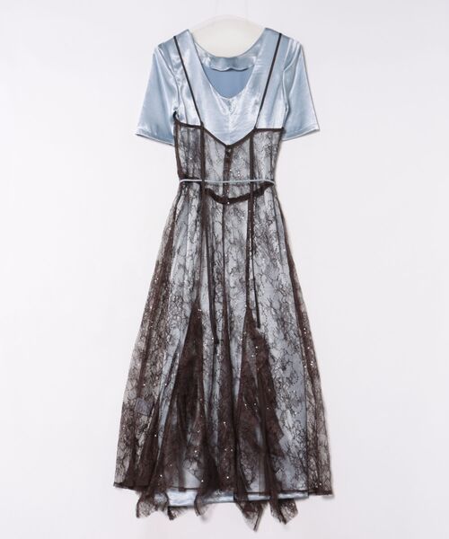 セール】【ANDRESD】sparkle lace satin dress 結婚式 パーティー