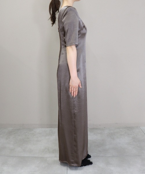DONOBAN(ドノバン)の「【ANDRESD】sparkle lace satin dress 結婚式 パーティードレス オケージョンドレス お呼ばれ 二次会 成人式 同窓会(ワンピース・レディース・ブラウン/ブラウン系その他/ブラック・L/M/S)」の5枚目の写真