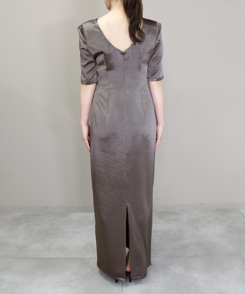 DONOBAN(ドノバン)の「【ANDRESD】sparkle lace satin dress 結婚式 パーティードレス オケージョンドレス お呼ばれ 二次会 成人式 同窓会(ワンピース・レディース・ブラウン/ブラウン系その他/ブラック・L/M/S)」の6枚目の写真