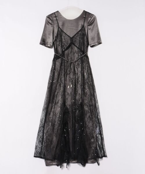 DONOBAN(ドノバン)の「【ANDRESD】sparkle lace satin dress 結婚式 パーティードレス オケージョンドレス お呼ばれ 二次会 成人式 同窓会(ワンピース・レディース・ブラウン/ブラウン系その他/ブラック・L/M/S)」の13枚目の写真