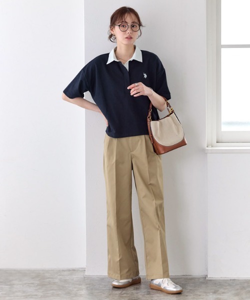Pierrot（ピエロ）の「U.S. POLO ASSN. ライトスウェットポロTシャツ（ポロシャツ・レディース・ネイビー/チャコール/グレー系その他・L/M）」の20枚目の写真