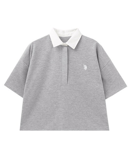 Pierrot（ピエロ）の「U.S. POLO ASSN. ライトスウェットポロTシャツ（ポロシャツ・レディース・ネイビー/チャコール/グレー系その他・L/M）」の12枚目の写真