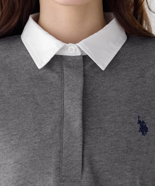 Pierrot（ピエロ）の「U.S. POLO ASSN. ライトスウェットポロTシャツ（ポロシャツ・レディース・ネイビー/チャコール/グレー系その他・L/M）」の14枚目の写真