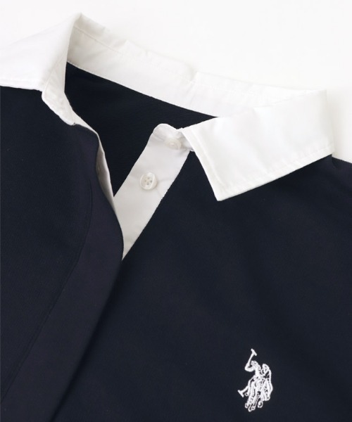 Pierrot（ピエロ）の「U.S. POLO ASSN. ライトスウェットポロTシャツ（ポロシャツ・レディース・ネイビー/チャコール/グレー系その他・L/M）」の10枚目の写真