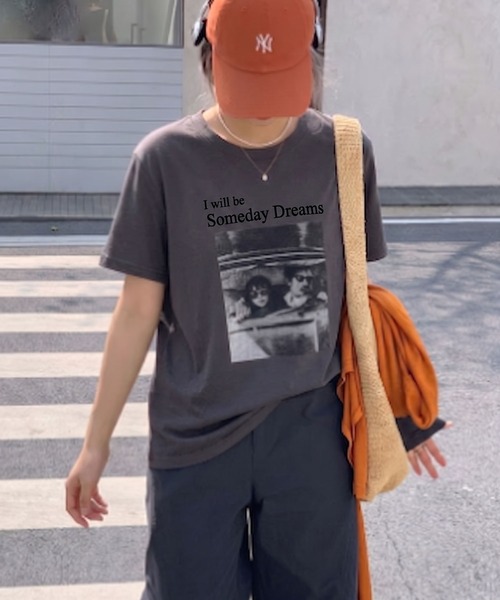 SpRay(スプレイ)の「転写プリントTシャツ(Tシャツ/カットソー・レディース・ホワイト/オートミール/チャコールグレー・FREE)」の5枚目の写真
