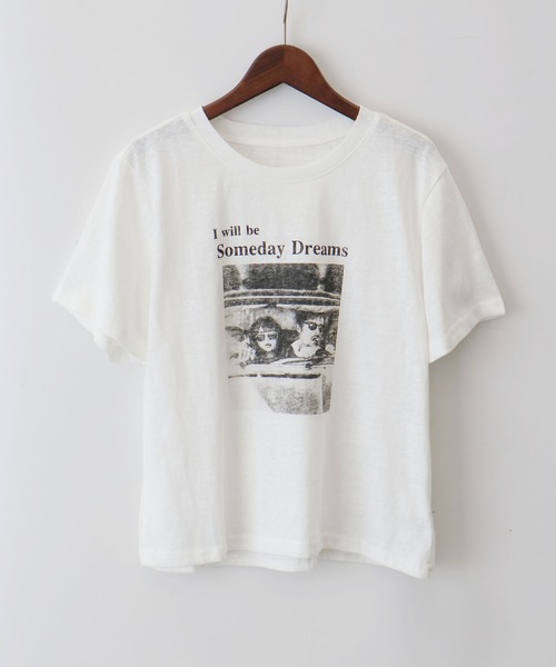 SpRay(スプレイ)の「転写プリントTシャツ(Tシャツ/カットソー・レディース・ホワイト/オートミール/チャコールグレー・FREE)」の6枚目の写真