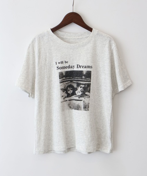 SpRay(スプレイ)の「転写プリントTシャツ(Tシャツ/カットソー・レディース・ホワイト/オートミール/チャコールグレー・FREE)」の8枚目の写真