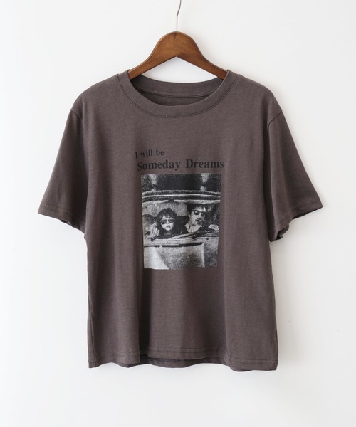 SpRay(スプレイ)の「転写プリントTシャツ(Tシャツ/カットソー・レディース・ホワイト/オートミール/チャコールグレー・FREE)」の9枚目の写真